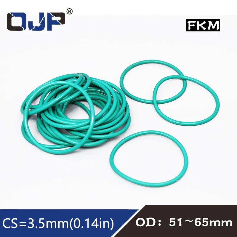 1PC Rubber Ring Green FKM O ring Seal 3.5mm Thickness OD51/52/53/55/56/57/58/60/62/63/65mm Rubber ORings seal Oil Ring Gasket
1PC Rubber Ring Green FKM O ring Seal 3.5mm Thickness OD51/52/53/55/56/57/58/60/62/63/65mm Rubber ORings seal Oil Ring Gasket