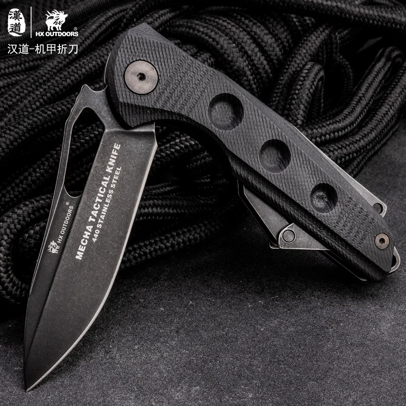 HX DOTDOORS ZD-033 G10 Habdle 440c blade Tactical outdoor folding knife wild survival with EDC knife, peak benefit camping knife
HX DOTDOORS ZD-033 G10 Habdle 440c blade Tactical outdoor folding knife wild survival with EDC knife, peak benefit camping knife