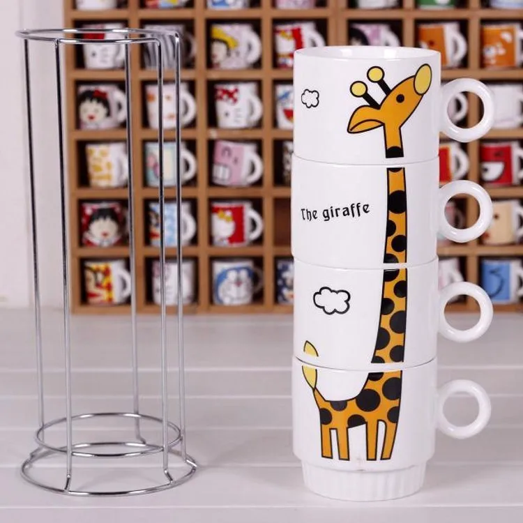 3D Animal Creative Giraffe Cup Hand-painted Ceramic Coffee Tea Milk Mugs Include 4 Cups and 1 Iron Shelves
3D Animal Creative Giraffe Cup Hand-painted Ceramic Coffee Tea Milk Mugs Include 4 Cups and 1 Iron Shelves