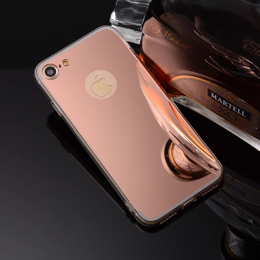 Fundas для Apple iPhone 7 зеркало случае мягкой ТПУ задняя крышка Чехол сотовый телефон В