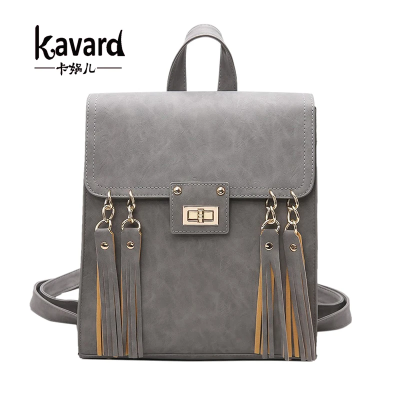 Kavard женский рюкзак с кисточками для девочек школьные сумки подростков высокое