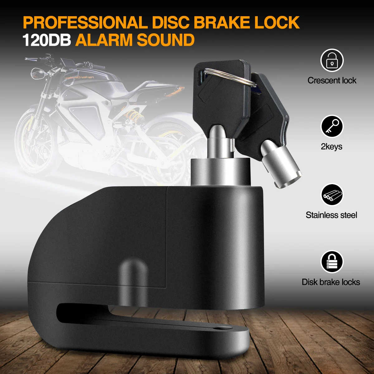 7mm Waterproof Motorcycle Sturdy Wheel Disc Brake Lock Security Anti Theft Alarm 120dB Loud Sound Motorbike Safety Siren
7mm Waterproof Motorcycle Sturdy Wheel Disc Brake Lock Security Anti Theft Alarm 120dB Loud Sound Motorbike Safety Siren