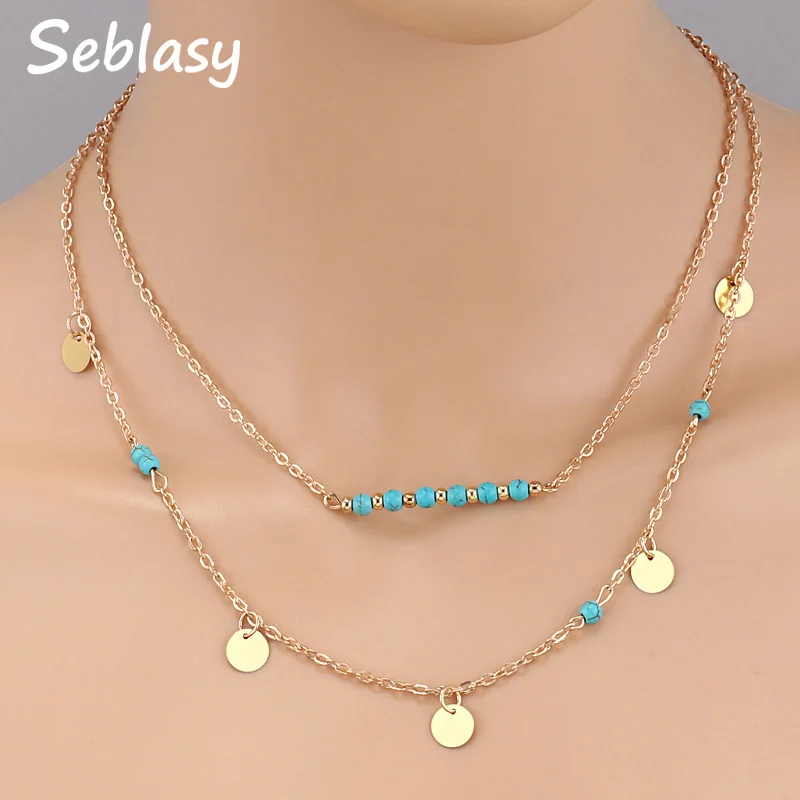 Seblasy Double Layer Punk Bohemian Natural Stone Sequins Beads Tassel Necklaces & Pendants for Women Clavicle Chain Jewelry Gift
Seblasy Double Layer Punk Bohemian Natural Stone Sequins Beads Tassel Necklaces & Pendants for Women Clavicle Chain Jewelry Gift
