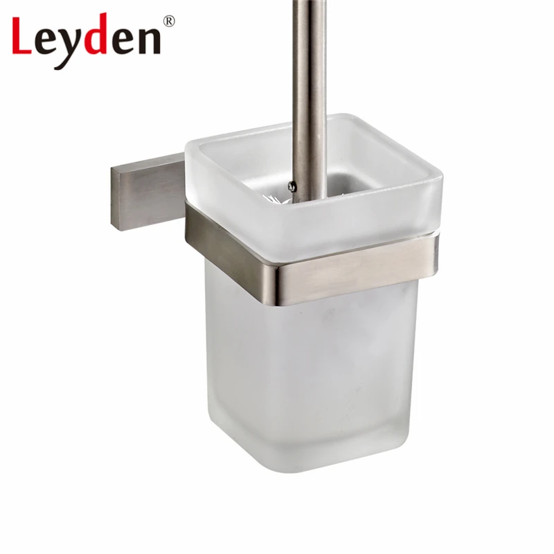 Leyden Square Toilet Brush Holder Brushed Nickel Stainless Steel Wall Mounted with Glass Toilet Brush Cup Bathroom Accessories
Leyden Square Toilet Brush Holder Brushed Nickel Stainless Steel Wall Mounted with Glass Toilet Brush Cup Bathroom Accessories