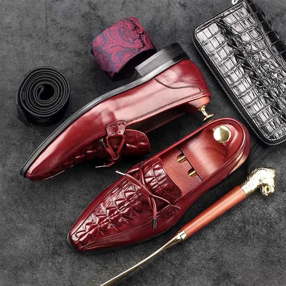 Sipriks Autumn Men Leather Loafer With Bowknot Burgundy Crocodile Dress Shoes Elegant Slip On Black Flats Rubber Sole Wedding 44
Sipriks Autumn Men Leather Loafer With Bowknot Burgundy Crocodile Dress Shoes Elegant Slip On Black Flats Rubber Sole Wedding 44