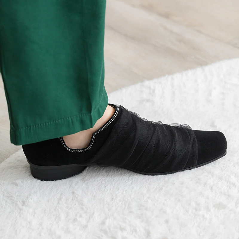 ISNOM Mesh Pleated Women Pumps Square Toe Footwear Med Round Heels Kid Suede Shoes Fashion Casual Woman Shoes 2019 Spring New
ISNOM Mesh Pleated Women Pumps Square Toe Footwear Med Round Heels Kid Suede Shoes Fashion Casual Woman Shoes 2019 Spring New