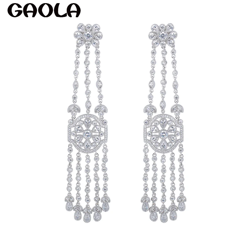 GAOLATrendy New Design Luxury Jewelry Long Crystal Silver Color Earrings For Women Wedding Accessories Vintage Style GLE5392
GAOLATrendy New Design Luxury Jewelry Long Crystal Silver Color Earrings For Women Wedding Accessories Vintage Style GLE5392