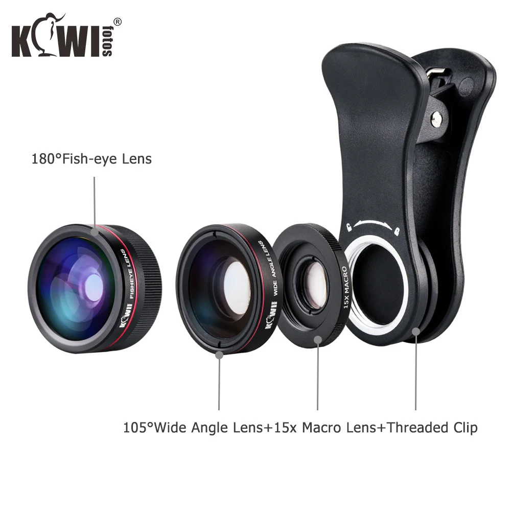 KIWI Smartphone Fish-eye Lens Cell Phone Wide Angle Macro Lenses Kit for Iphone 6/7/7plus/8/8x Samsung/Sony Mobile Phone
KIWI Smartphone Fish-eye Lens Cell Phone Wide Angle Macro Lenses Kit for Iphone 6/7/7plus/8/8x Samsung/Sony Mobile Phone