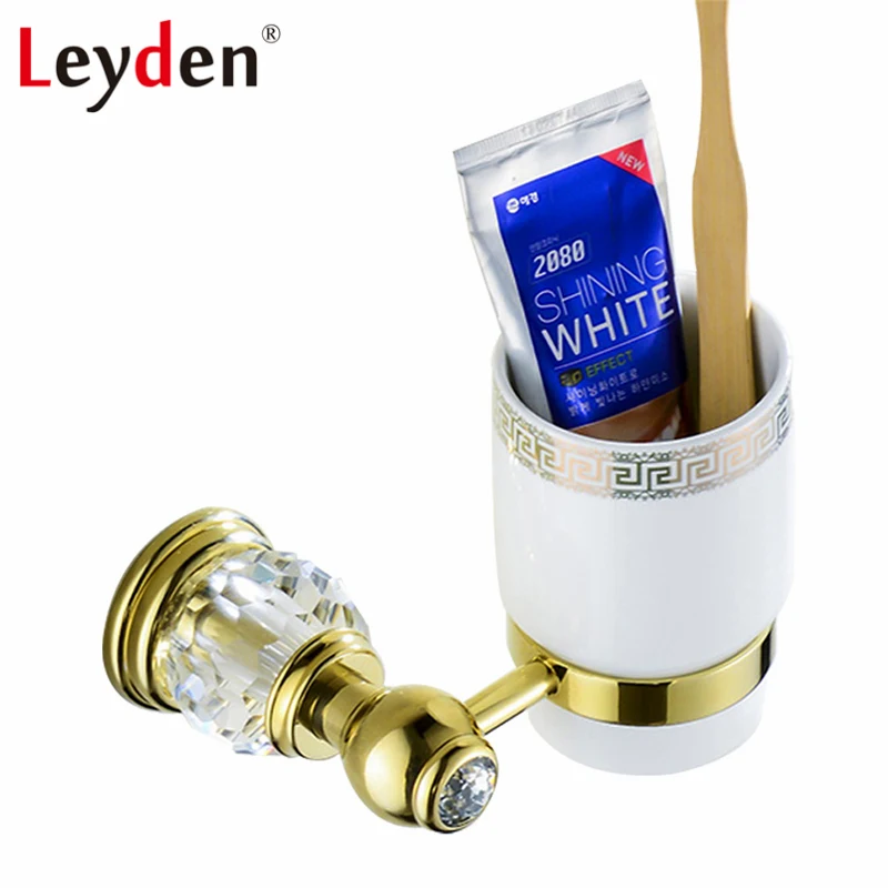 Leyden Luxury Golden Brass& Crystal Cup Tumbler Holder European Royal Wall Mounted Toothbrush Cup Holders Bathroom Accessories
Leyden Luxury Golden Brass& Crystal Cup Tumbler Holder European Royal Wall Mounted Toothbrush Cup Holders Bathroom Accessories