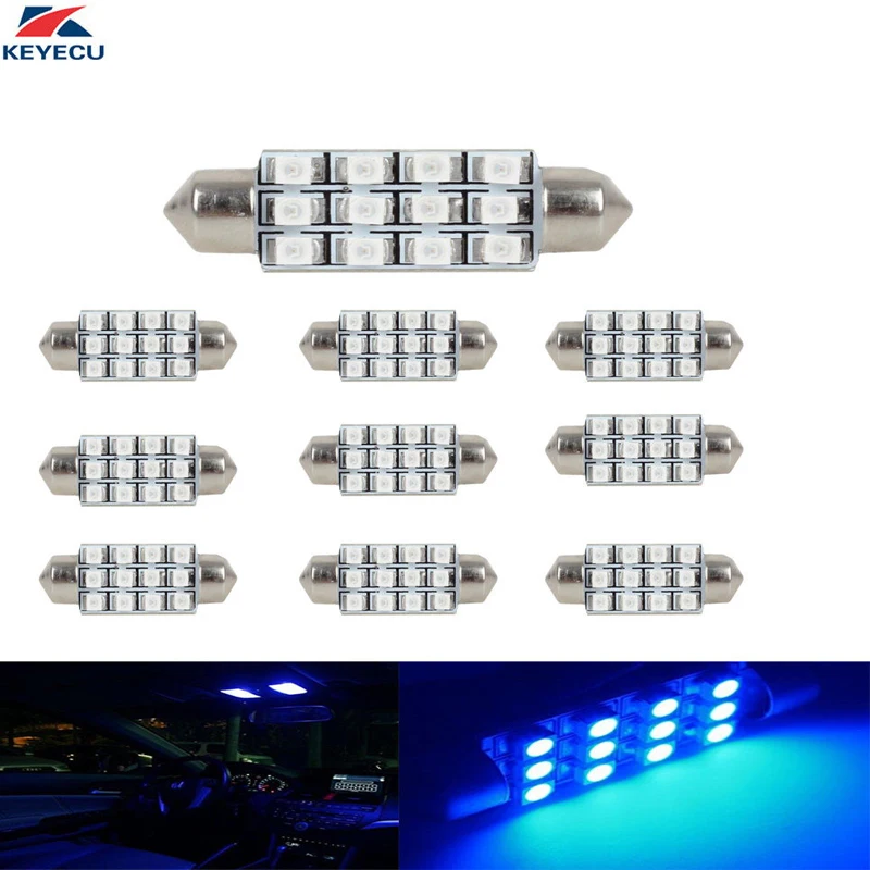 KEYECU 10 шт 12В 41 мм Festoon 1210 3528 12-SMD LED Карта купол Интерьер лампочки (синий)
KEYECU 10 шт 12В 41 мм Festoon 1210 3528 12-SMD LED Карта купол Интерьер лампочки (синий)