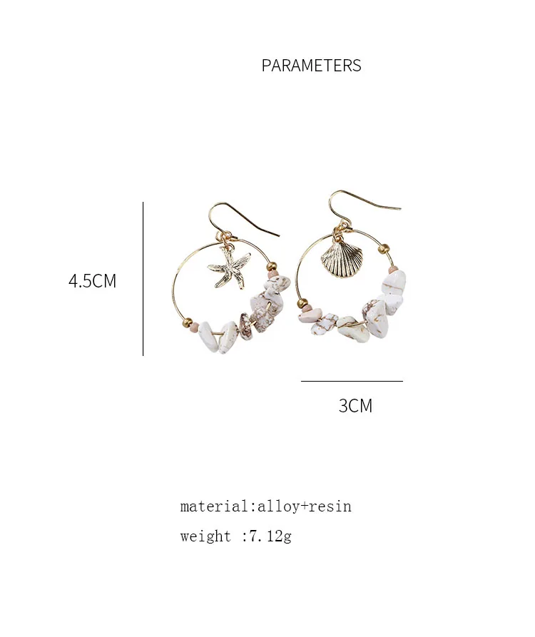 Golden Shells Starfish Beads Tassel Hollow Circles Alloy Resin Dangle Drop Earrings for Women
Golden Shells Starfish Beads Tassel Hollow Circles Alloy Resin Dangle Drop Earrings for Women