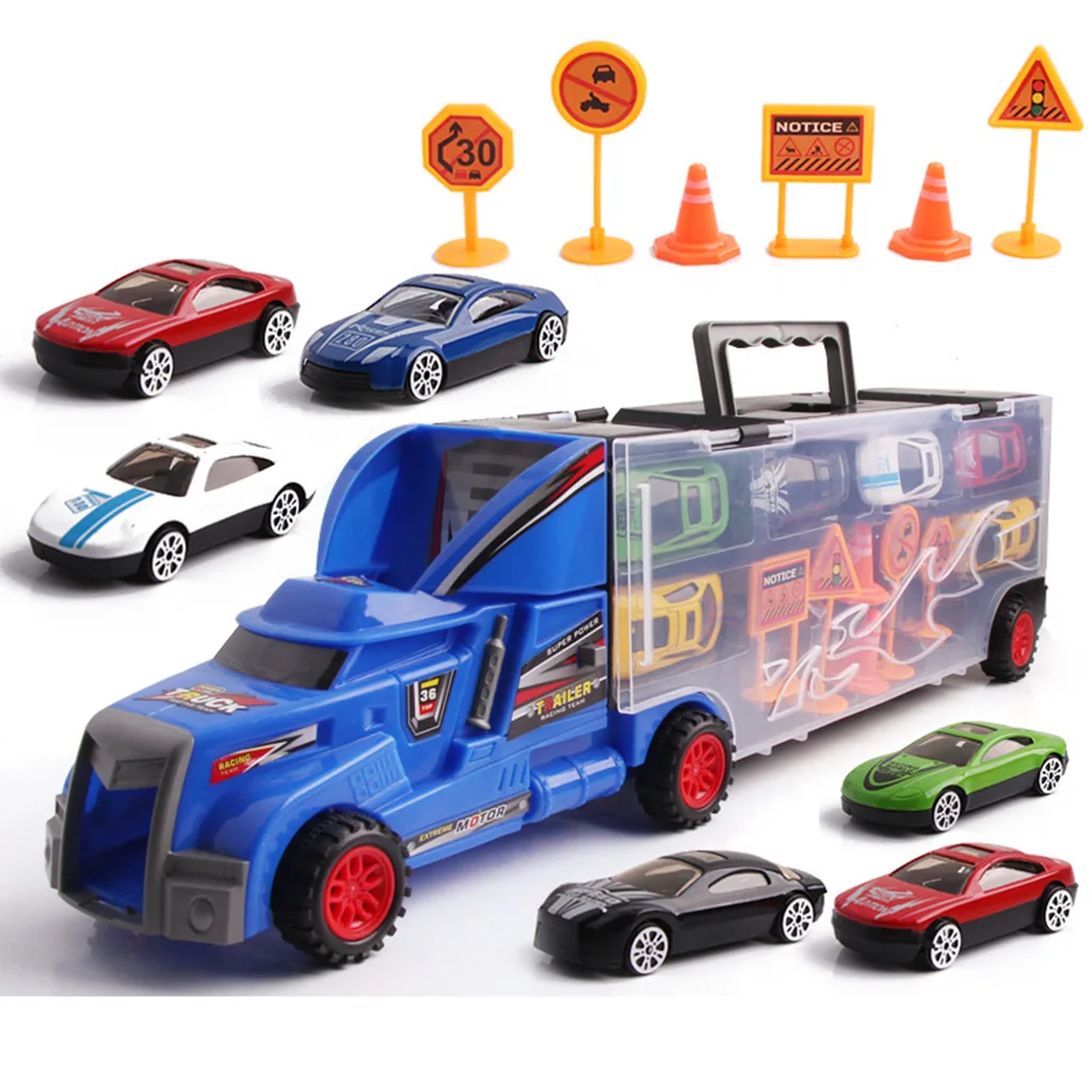 Detachable Carrier Truck Toy Car Transporter w/ Mini Alloy Car & Track Traffic Sign Playset for Boys Girls Gifts Container Truck
Detachable Carrier Truck Toy Car Transporter w/ Mini Alloy Car & Track Traffic Sign Playset for Boys Girls Gifts Container Truck