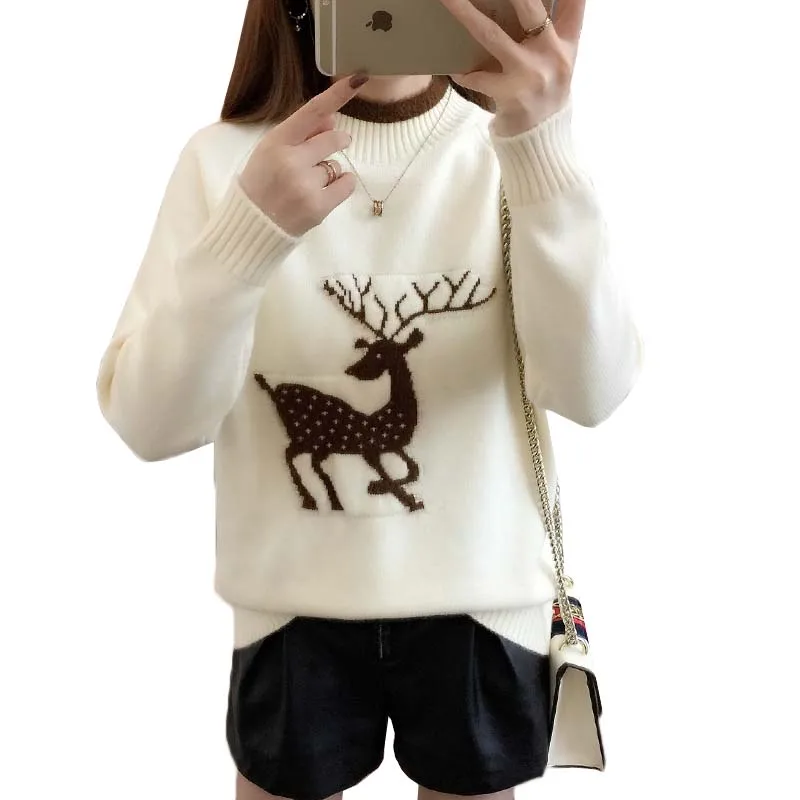 Autumn Winter Sweater Women New Cartoon Embroidery Half Turtleneck Long-sleeved Knit Sweater Bottoming Shirt Women Clothing K971
Autumn Winter Sweater Women New Cartoon Embroidery Half Turtleneck Long-sleeved Knit Sweater Bottoming Shirt Women Clothing K971