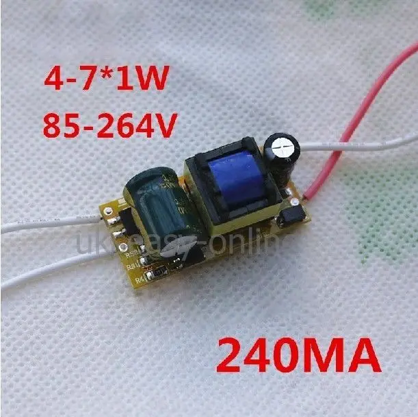 5 шт. (4 ~ 7) * 1 Вт AC 85 265 В Мощный драйвер для светодиодных ламп постоянного тока|power