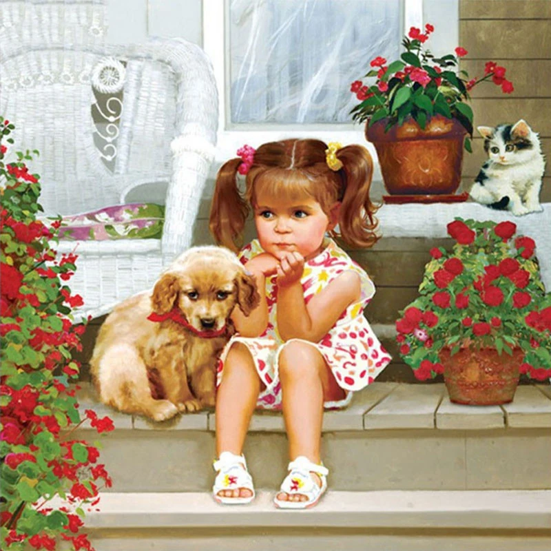 Full Square Drills 5D DIY Diamond Painting Little Girl And Dog Embroidery Cross Stitch Rhinestone Mosaic Home Decoration
Full Square Drills 5D DIY Diamond Painting Little Girl And Dog Embroidery Cross Stitch Rhinestone Mosaic Home Decoration