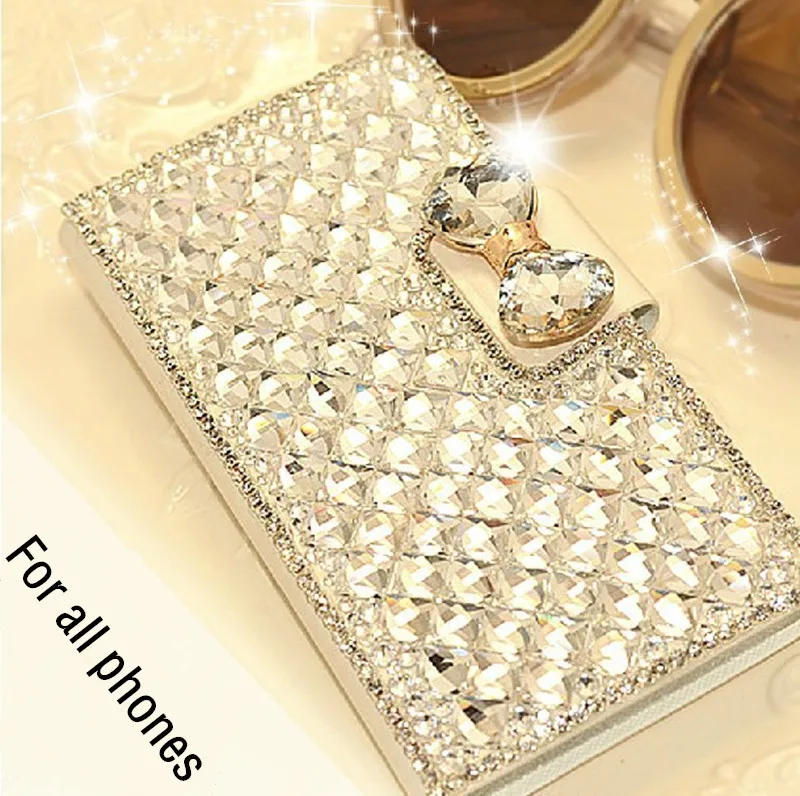 1 ШТ. Новый Роскошный Bling Кристалл Диаманта Rhinestone Бумажник Флип Кожаный Чехол