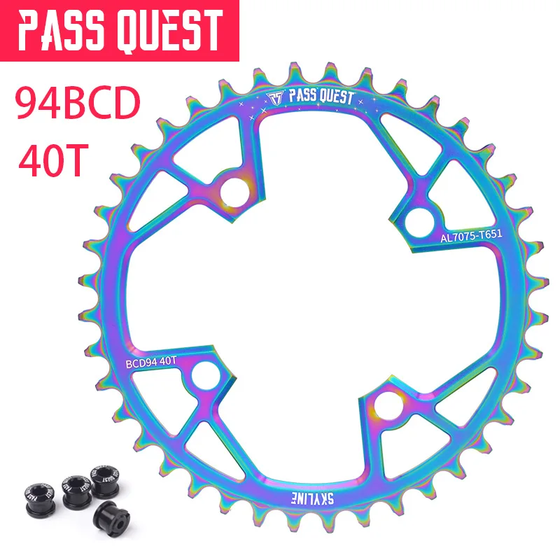 Single speed 94BCD mountain bike Chainwheel MTB 32/34/36/38/40T Aluminum alloy CNC bicycle chain wheel Crank chain colorful
Single speed 94BCD mountain bike Chainwheel MTB 32/34/36/38/40T Aluminum alloy CNC bicycle chain wheel Crank chain colorful