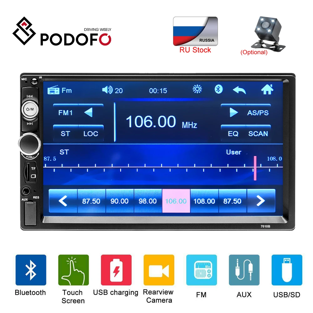 Podofo 7010B 2 din Car Radio 7" Autoradio Car Multimedia MP5 Player Car For Volkswagen Nissan Hyundai Kia Toyota
Podofo 7010B 2 din Car Radio 7" Autoradio Car Multimedia MP5 Player Car For Volkswagen Nissan Hyundai Kia Toyota