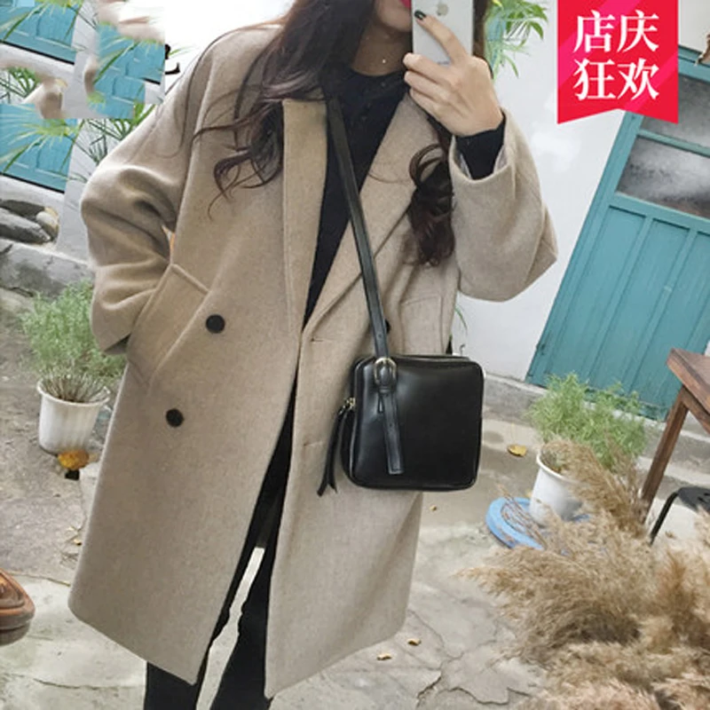 Autumn and winter new Korean women's woolen coat Slim thin large size long solid color double-breasted woolen coat CDF01
Autumn and winter new Korean women's woolen coat Slim thin large size long solid color double-breasted woolen coat CDF01