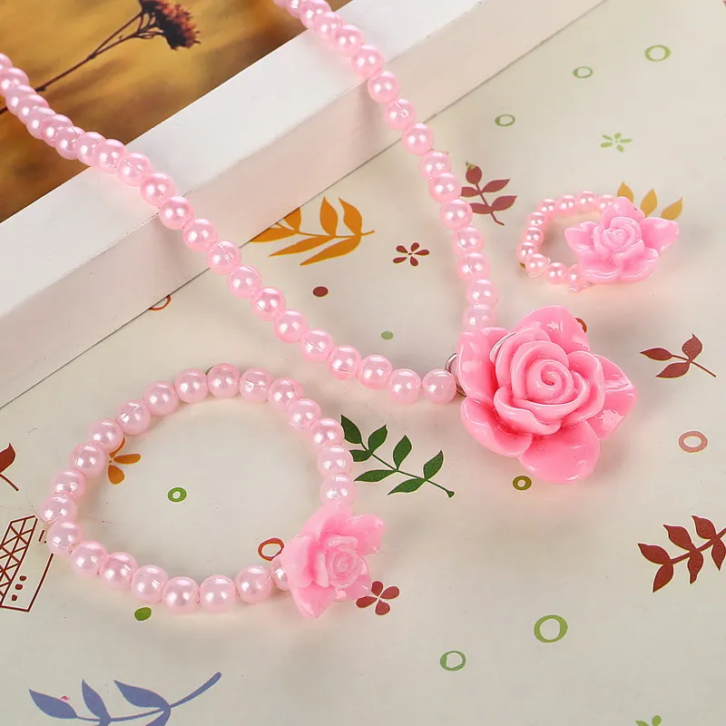 Beaded Children imitation Pearl Jewelry Best Baby Pink Girl Kids Jewelry Set Rose Flower Necklace Bracelet Ring
Beaded Children imitation Pearl Jewelry Best Baby Pink Girl Kids Jewelry Set Rose Flower Necklace Bracelet Ring