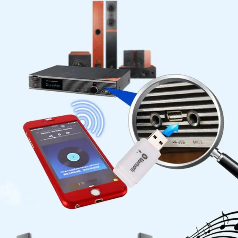 Bluetooth 5 0 аудио стереоресивер беспроводной Mini-USB адаптер с микрофоном для