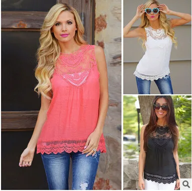 Women Clothing Office Blusas Femininas 2019 New Summer Style Casual Lace Women Chiffon Shirt Sleeveless Sexy Lady Tops
Women Clothing Office Blusas Femininas 2019 New Summer Style Casual Lace Women Chiffon Shirt Sleeveless Sexy Lady Tops