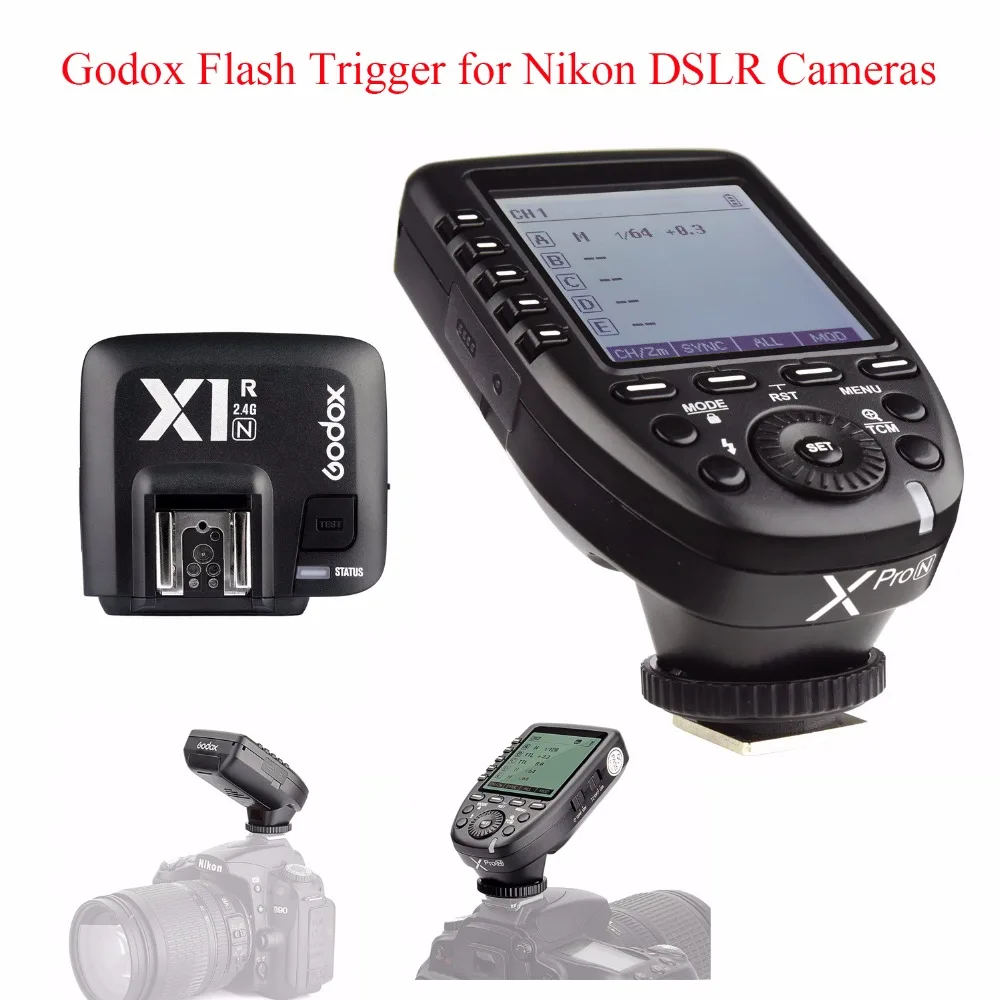 Godox Xpro-N TTL 2.4G Wireless 1/8000s HSS Flash Trigger for Nikon DSLR,Godox Xpro-N Transmitter with X1R-N Receiver for Nikon
Godox Xpro-N TTL 2.4G Wireless 1/8000s HSS Flash Trigger for Nikon DSLR,Godox Xpro-N Transmitter with X1R-N Receiver for Nikon