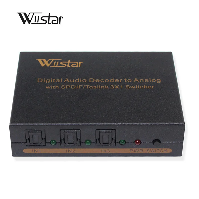 Оптический разветвитель TOSLINK от Wiistar 3 до 1 для цифрового аудио декодера поддержка