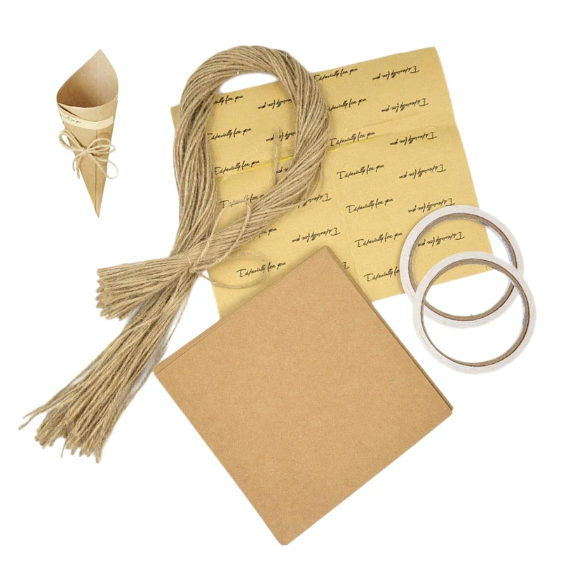 Quality 100Pcs/Set Retro Folding Kraft Paper Confetti Cone Bouquet With Ropes Wedding Diy Decoration Gifts Packing Party Suppl
Quality 100Pcs/Set Retro Folding Kraft Paper Confetti Cone Bouquet With Ropes Wedding Diy Decoration Gifts Packing Party Suppl