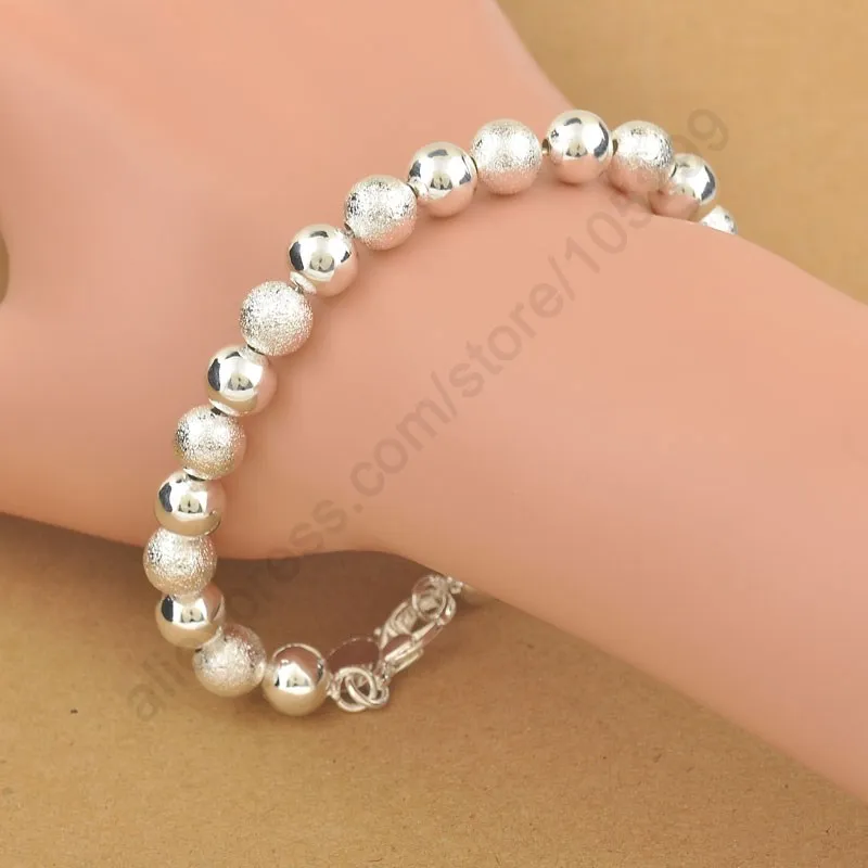 Classic 8mm Lucky Bead 925 Sterling Silver Ball Elegant Woman Bracelet With Good Quality Lobster Charm Jewelry
Classic 8mm Lucky Bead 925 Sterling Silver Ball Elegant Woman Bracelet With Good Quality Lobster Charm Jewelry