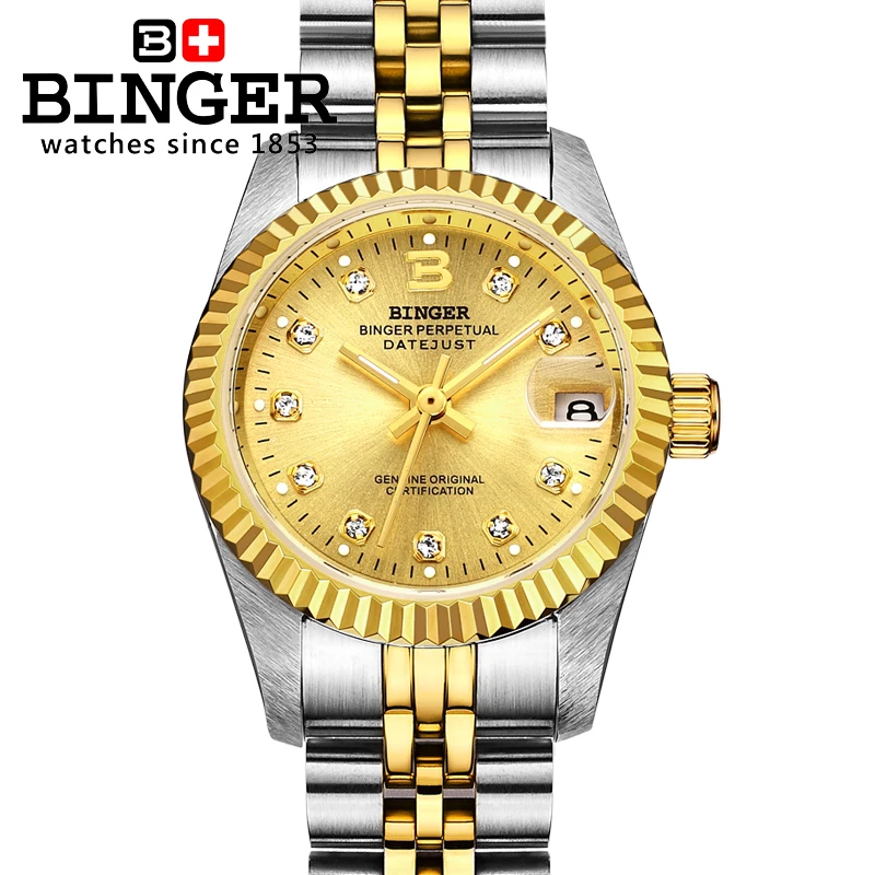 Switzerland Luxury Brand BINGER Women's watches automatic mechanical Watches Diamond Sapphire Waterproof Couples' Clock BG-0375
Switzerland Luxury Brand BINGER Women's watches automatic mechanical Watches Diamond Sapphire Waterproof Couples' Clock BG-0375