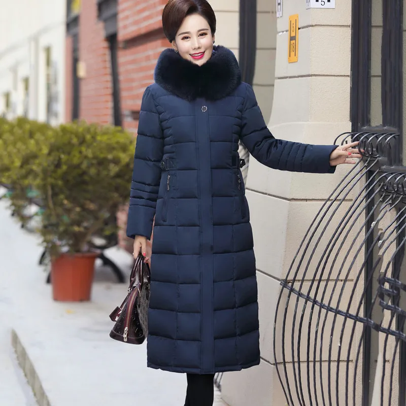 UHYTGF XL-5XL New long Jacket Women luxury Fur collar Hooded Down Jacket Warm Winter Coat Thick Slim Parker Cotton Outerwear1063
UHYTGF XL-5XL New long Jacket Women luxury Fur collar Hooded Down Jacket Warm Winter Coat Thick Slim Parker Cotton Outerwear1063