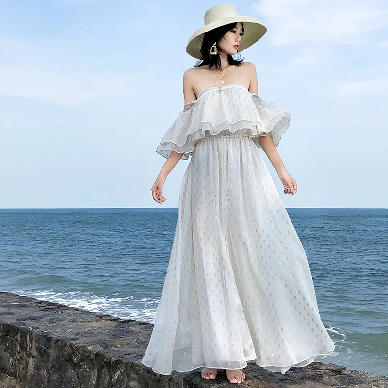 2019 Women Dress Fashion Summer Elegant Slim Bodycon Casual Party Beach Runway Sexy Off The Shoulder Strapless White Maxi Dress
2019 Women Dress Fashion Summer Elegant Slim Bodycon Casual Party Beach Runway Sexy Off The Shoulder Strapless White Maxi Dress
