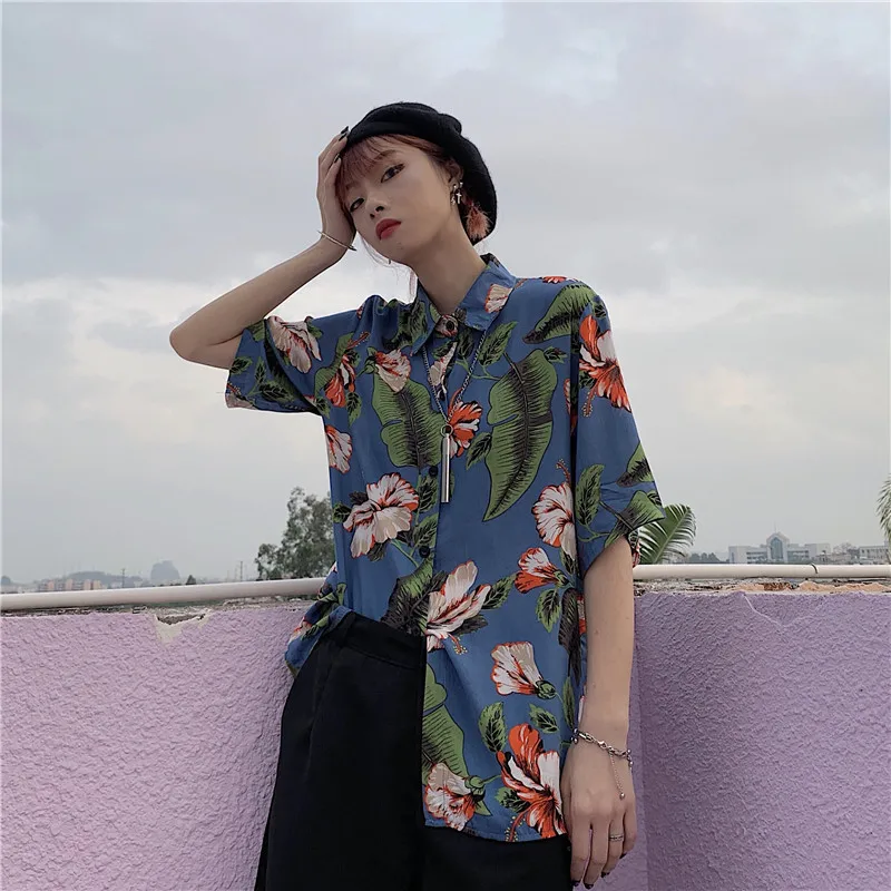Cheerart Harajuku Floral Blouse Women Summer Top 2019 Button Up Loose Shirt Short Sleeve Blouses Streetwear Clothes
Cheerart Harajuku Floral Blouse Women Summer Top 2019 Button Up Loose Shirt Short Sleeve Blouses Streetwear Clothes
