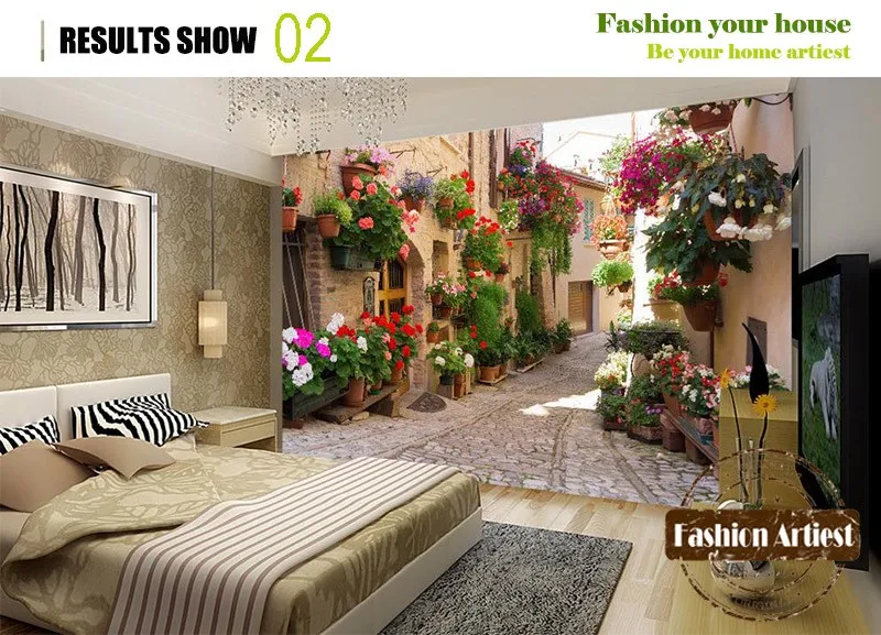 Custom modern 3d wallpaper mural view flower street tv sofa bedroom living room cafe restaurant background
Custom modern 3d wallpaper mural view flower street tv sofa bedroom living room cafe restaurant background