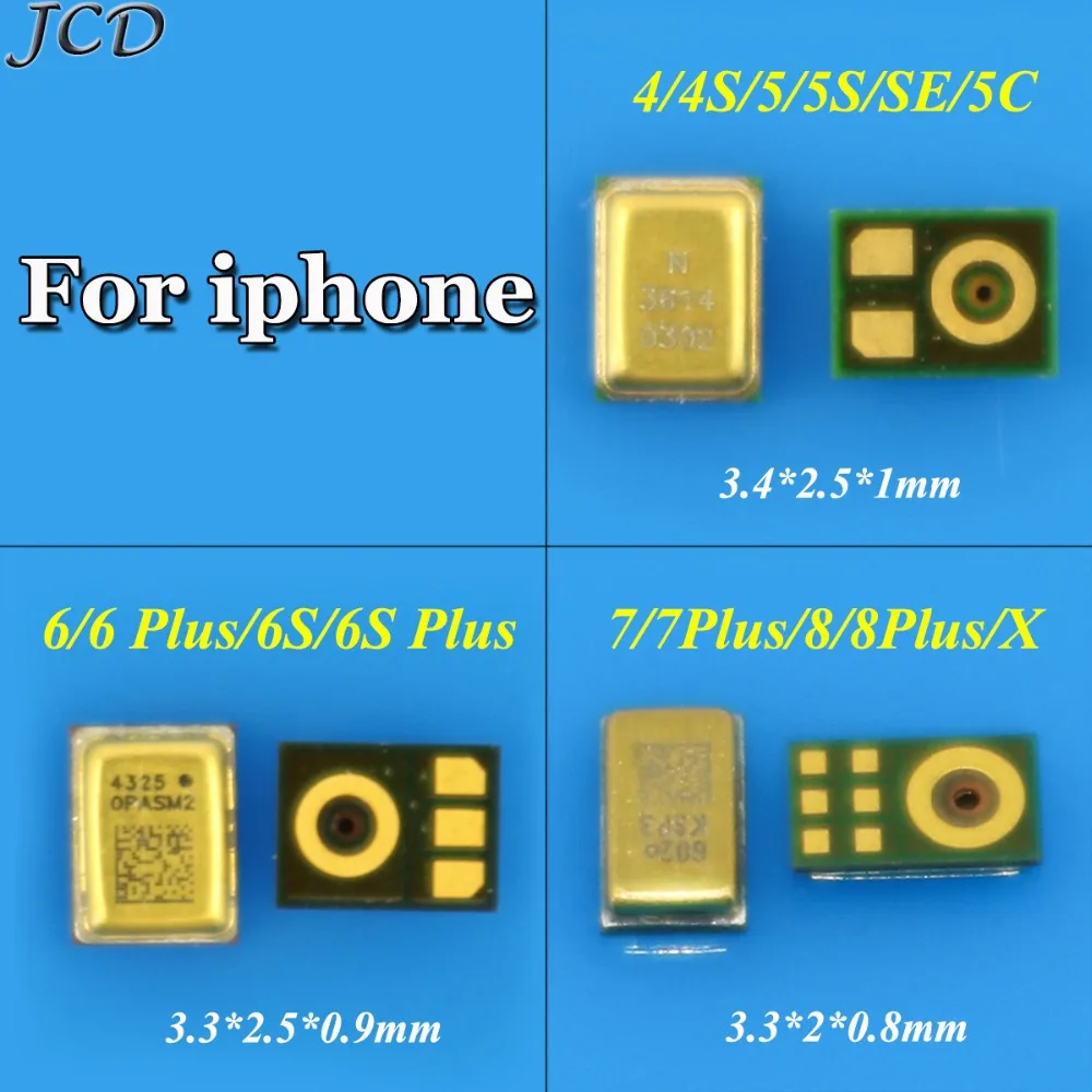 JCD 5pcs Replacement For iPhone 4 4S 5 5S SE 5C 6 6G 6S 7 4.7" 6 Plus 6S Plus 7 Plus 8 8Plus X microphone internal MIC Speaker