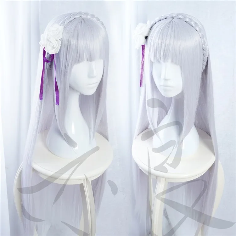 Re:Life in a different world from zero Wigs Emilia Cosplay Costume Wig 100cm Silver Wigs + Wig Cap + Lace White Flower
Re:Life in a different world from zero Wigs Emilia Cosplay Costume Wig 100cm Silver Wigs + Wig Cap + Lace White Flower