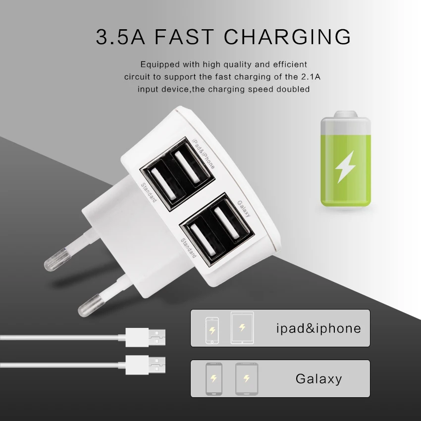 4USB 5 В 3.5A (макс.) светодиодный индикатор USB Зарядное устройство адаптер с