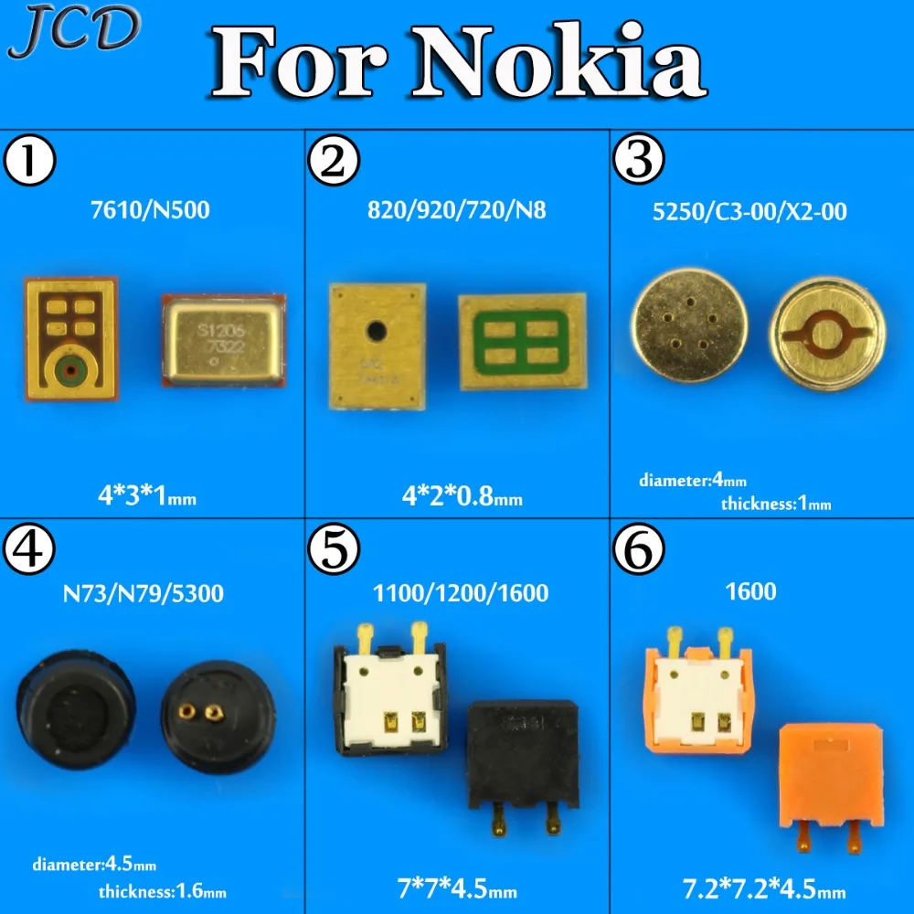JCD Microphone Inner MIC Replacement Part For Nokia Lumia 5250 C3 C3-00 1280 X2 830 950 950XL 930 N97 N85 N86 N81 2610 1110
JCD Microphone Inner MIC Replacement Part For Nokia Lumia 5250 C3 C3-00 1280 X2 830 950 950XL 930 N97 N85 N86 N81 2610 1110