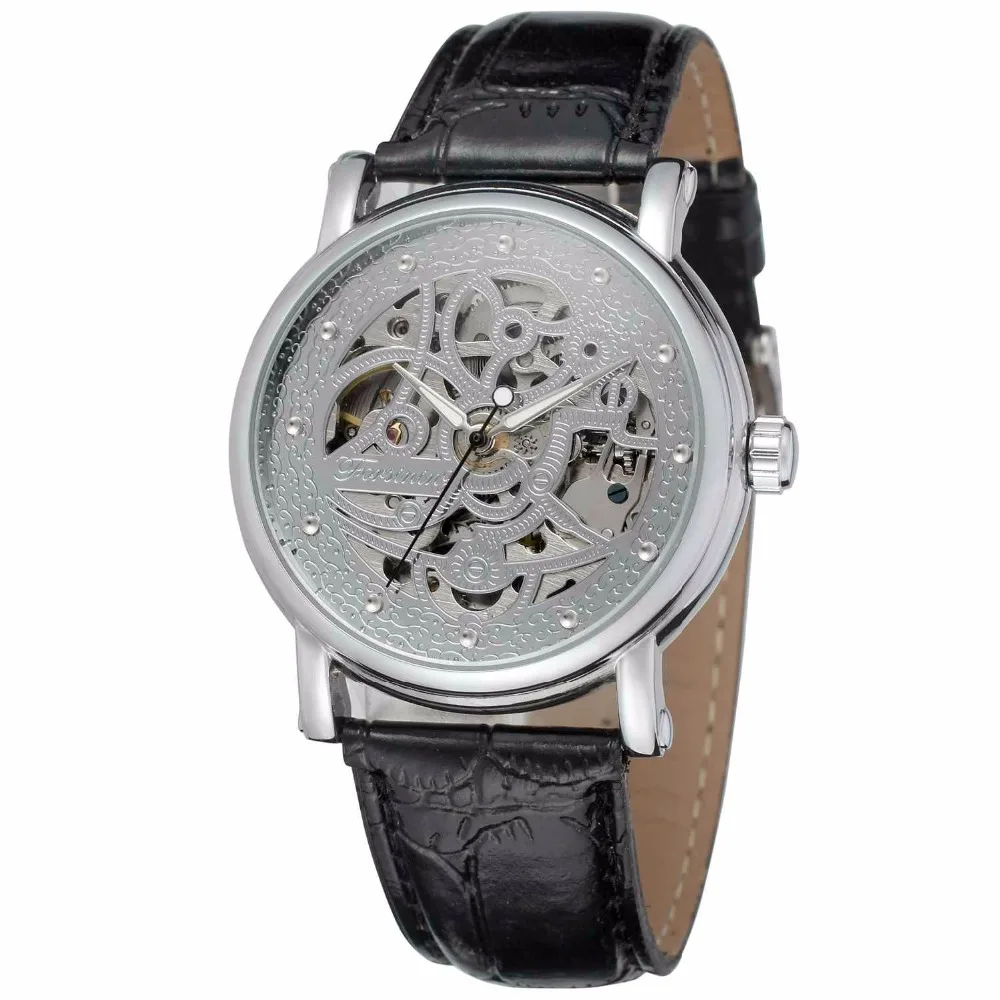 New Style Steampunk Skeleton Silver Case Automatic Self Wind Mens Mechanical Wrist Watch Leather Band Mens Watch Nice Xmas Gift
New Style Steampunk Skeleton Silver Case Automatic Self Wind Mens Mechanical Wrist Watch Leather Band Mens Watch Nice Xmas Gift