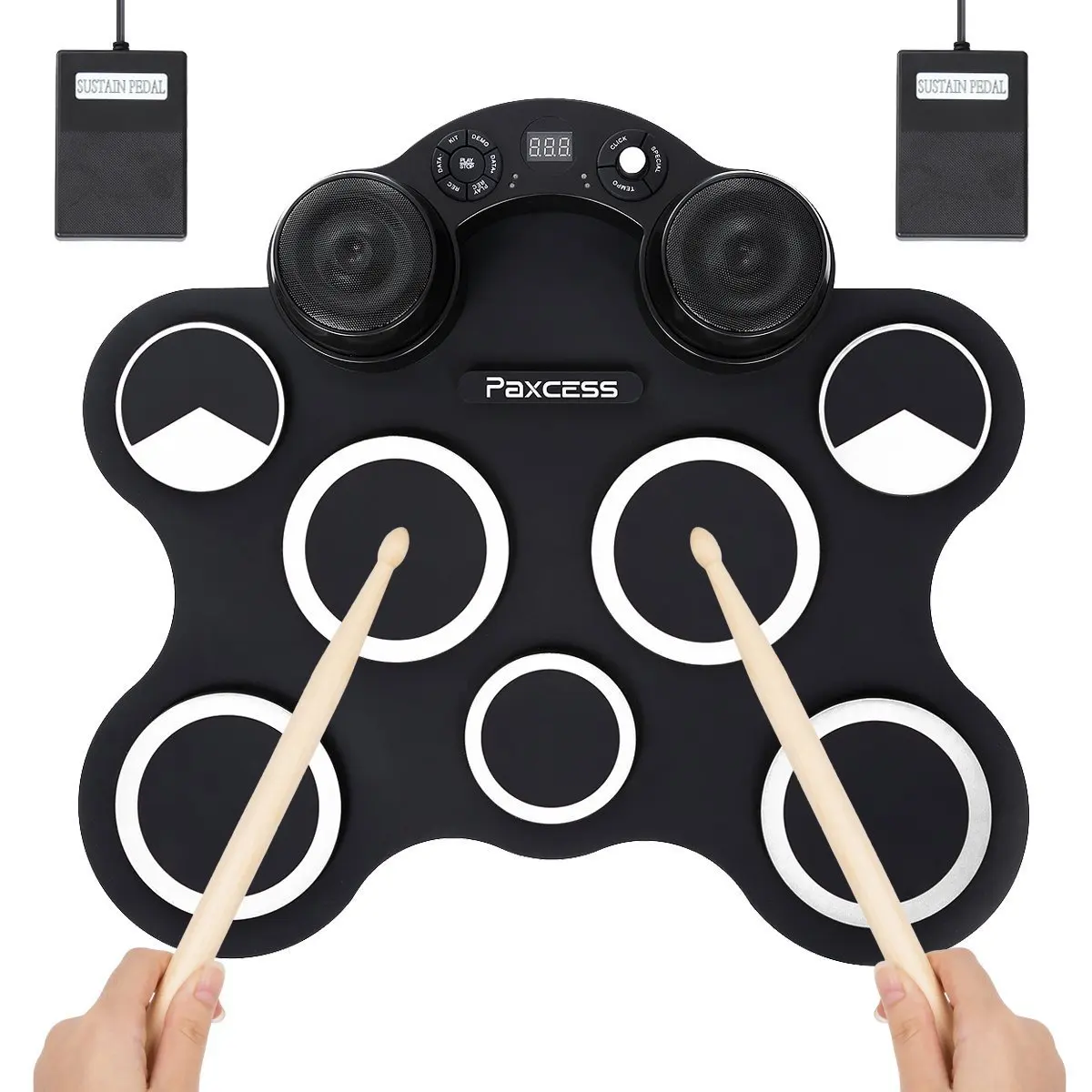 Small and portable Beginner adult children twin loudspeaker Usb Digital Electronic 7 silicon drum pads Drum Kit Set
Small and portable Beginner adult children twin loudspeaker Usb Digital Electronic 7 silicon drum pads Drum Kit Set