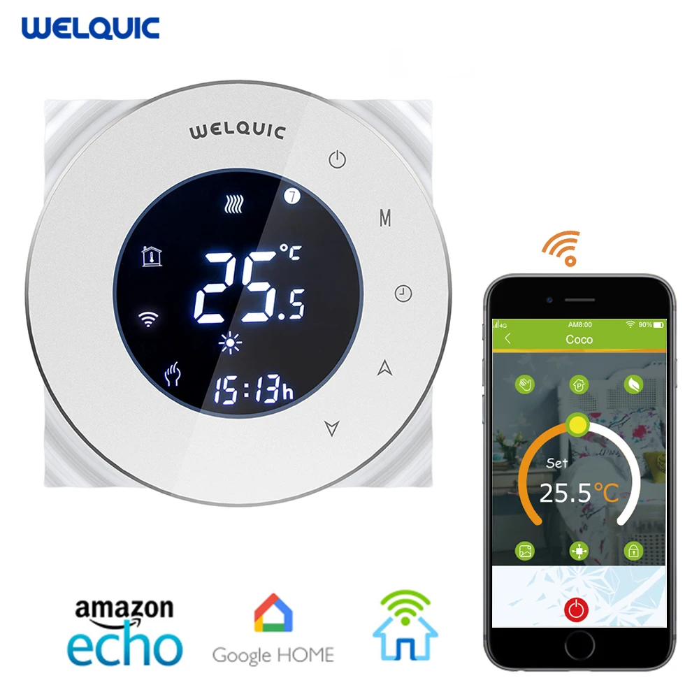 Welquic WiFI умный электронный термостат сенсорный экран комнатный нагрев