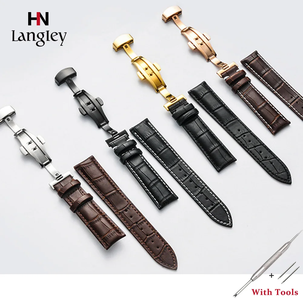 Genuine Leather Watch Band For Women Men Wristwatch Straps Steel Double Press Butterfly Clasp Watches Accessories 12-17mm Bands
Genuine Leather Watch Band For Women Men Wristwatch Straps Steel Double Press Butterfly Clasp Watches Accessories 12-17mm Bands