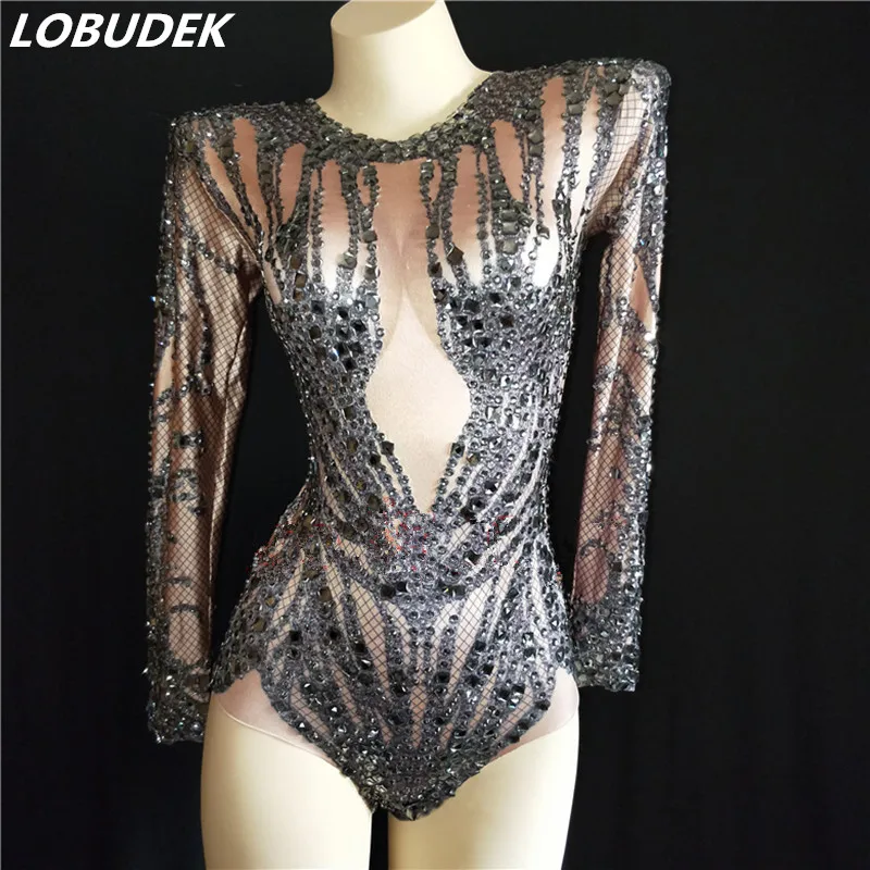 Sparkly Rhinestones Elastic Long Sleeve Bodysuit Bar Club Women Singer Stage Outfit Sexy Party Show Performance Dance Costume
Sparkly Rhinestones Elastic Long Sleeve Bodysuit Bar Club Women Singer Stage Outfit Sexy Party Show Performance Dance Costume