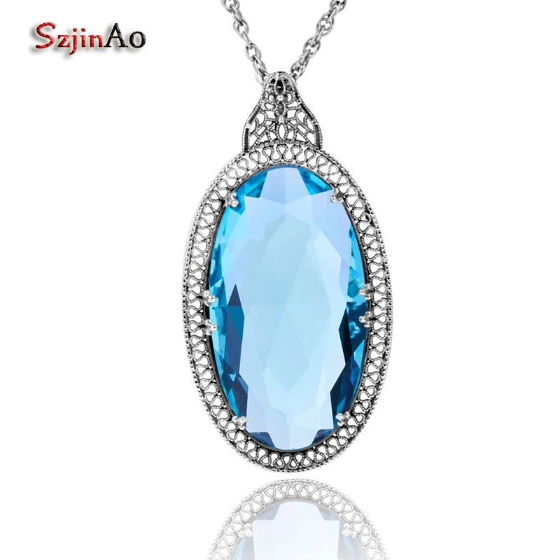 Szjinao Jewelry Pendants Necklaces Islam Big Oval Blue Topaz Healing 925 Sterling Silver For Women Punk Viking Vintage Gifts
Szjinao Jewelry Pendants Necklaces Islam Big Oval Blue Topaz Healing 925 Sterling Silver For Women Punk Viking Vintage Gifts