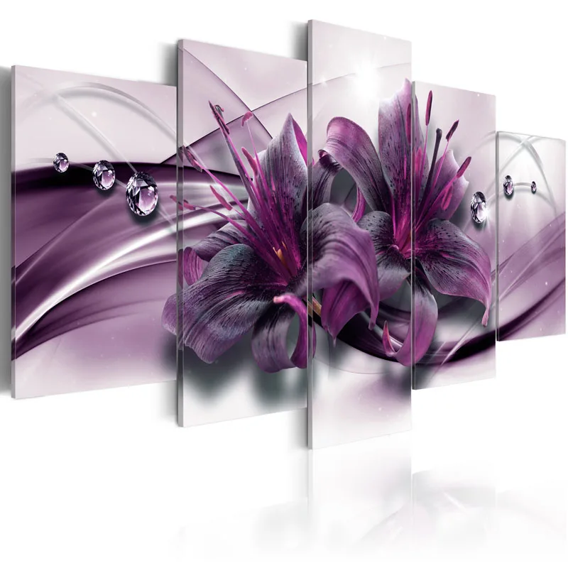 5 Pieces Canvas Wall ArtWater Drop Purple Lily Flower Abstract Exquisite Background Home Decoratives Paintings Framed PJMT- (32)
5 Pieces Canvas Wall ArtWater Drop Purple Lily Flower Abstract Exquisite Background Home Decoratives Paintings Framed PJMT- (32)