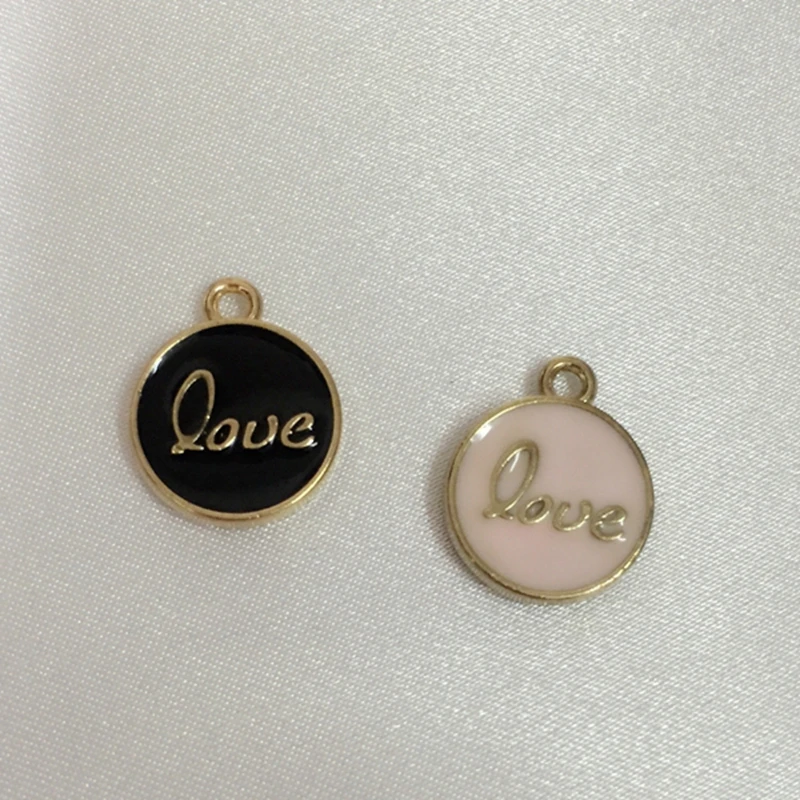 12*15MM 40Pcs Black/Pink Double Face Lover Glazing Pendants KC Gold Alloy Charms Jewelry Charms 
12*15MM 40Pcs Black/Pink Double Face Lover Glazing Pendants KC Gold Alloy Charms Jewelry Charms