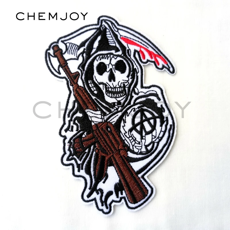 Embroidered Skull Patch for Clothing Sons of Anarchy Iron on Applique for Jackets Rock Punk Backpack Patches Clothes Sticker
Embroidered Skull Patch for Clothing Sons of Anarchy Iron on Applique for Jackets Rock Punk Backpack Patches Clothes Sticker
