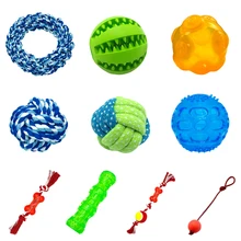 Durable Dog Toys Interactive Cotton Rope Pet Puppy Dog Toy Chew Ball Squeaky Bite Resistant Toys For Small Large Dogs Training