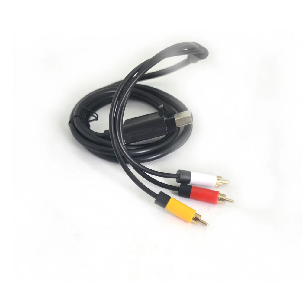 

100pcs 1.8M/6FT Audio Video AV 3RCA Video Composite Cable for Xbox 360 Slim 3 RCA Plug